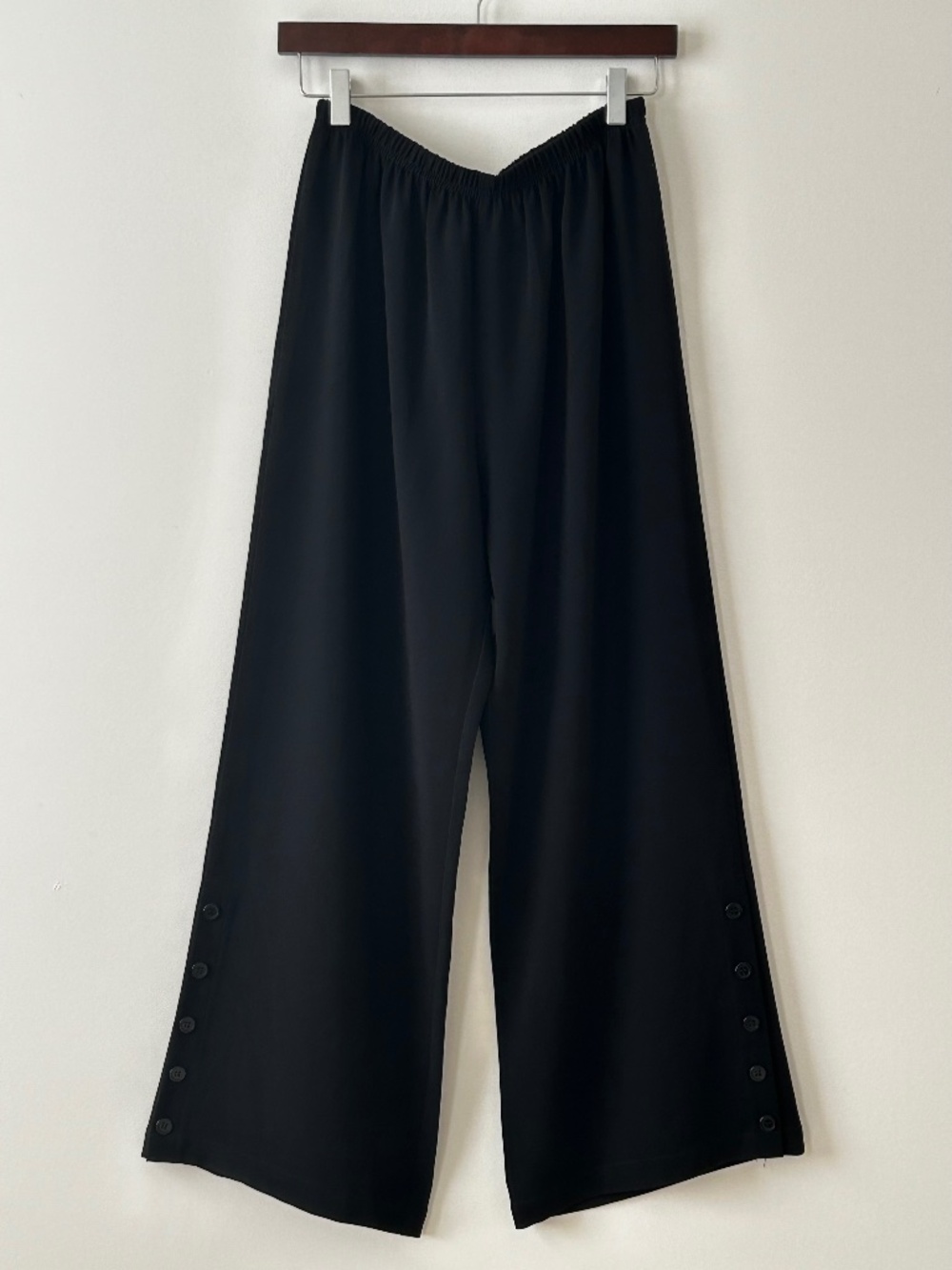 Blanque Black Wide-Leg Crepe Pants